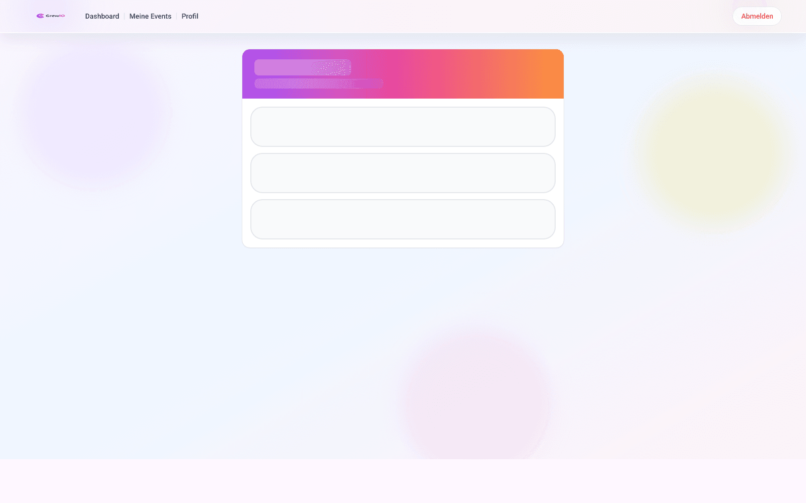 Crewio Event-Übersicht